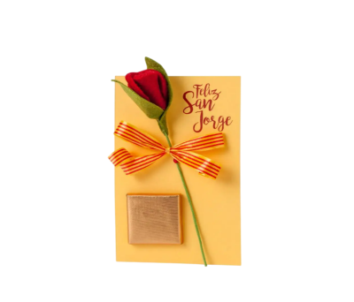 tarjeta feliz san jorge con flor